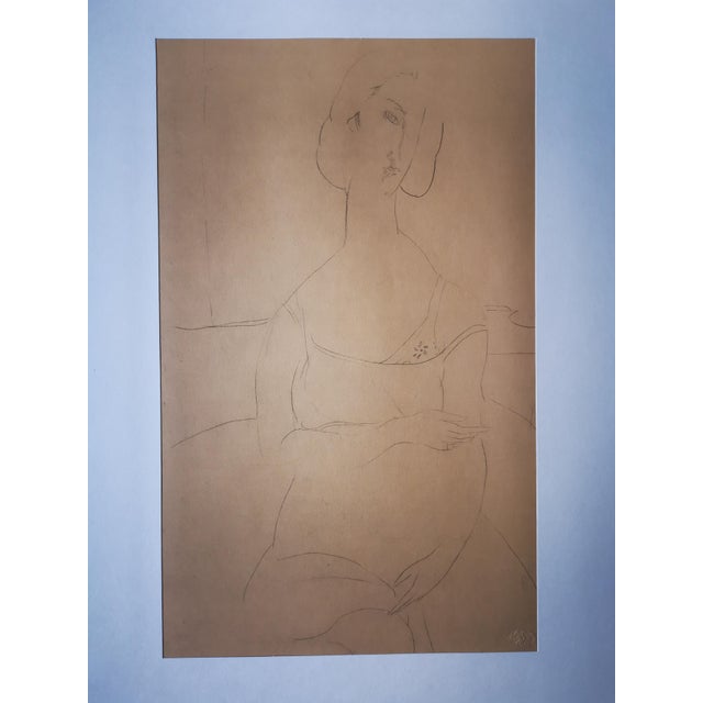 Modern Amedeo Modigliani, Seated Woman in Shirt, 1959, Original Lithograph For Sale - Image 3 of 14