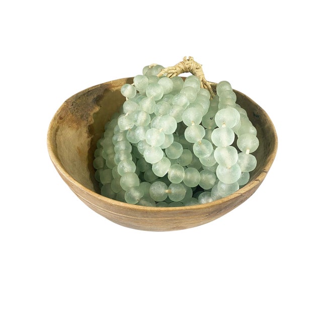 African Set Of 10 Glass Trading Beads Necklace with 14" H handcrafted and strung onto hemp. Perfect for use in home decor...