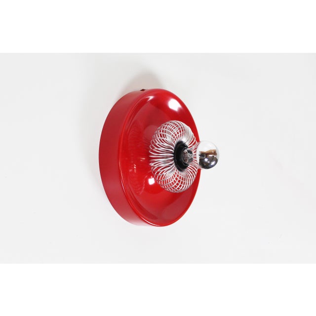 Red Large Space Age Wall Light by Philipe Rougier, 1980s For Sale - Image 8 of 8