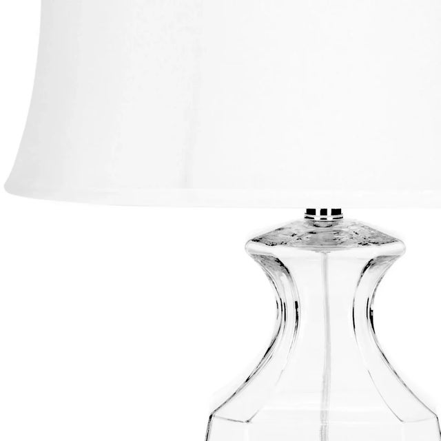 Metal Glass Table Lamp in Clear - a Pair For Sale - Image 7 of 7