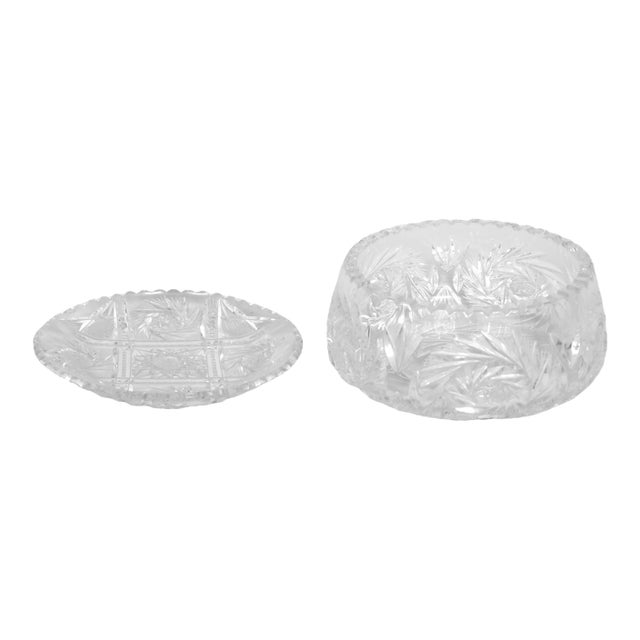 Imperlux Crystal Glass Bowl & Plate For Sale