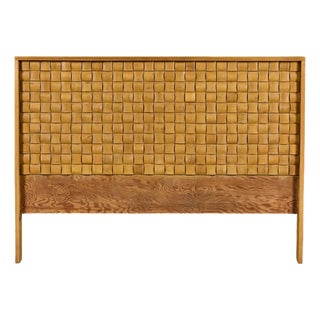 Paul Laszlo "Basket Weave" Full Size Headboard for Brown Saltman For Sale