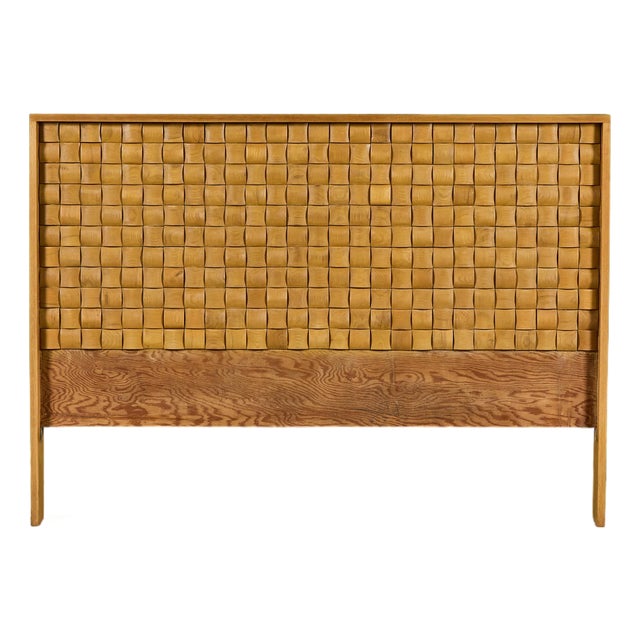 Paul Laszlo "Basket Weave" Full Size Headboard for Brown Saltman For Sale