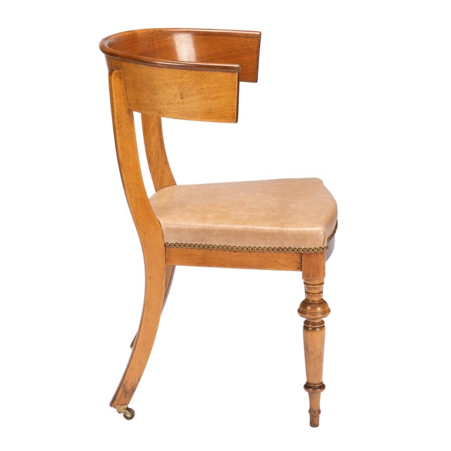 Wood Austrian Biedermeier Beechwood and Mahogany Klismos Side Chair, Circa 1830 For Sale - Image 7 of 14