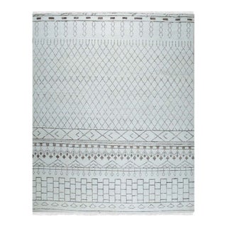 5x8 Jasmine Moroccan Ivory Floral Traditional Hand Knotted Wool Carpet Rug For Sale