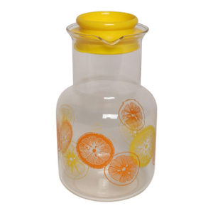 Vintage Pyrex 1.5 Liter Glass Orange Juice / Lemonade Carafe With Lid Model 3515