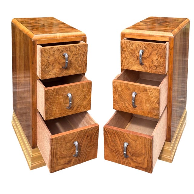 1930s Art Deco Bedside Cabinets, 1930s, Set of 2 For Sale - Image 5 of 12