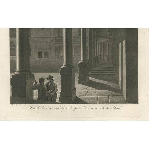 Louis-Pierre Baltard, Antique Fontainebleau Architectural Views Triptych, 1803, Prints, Set of 3 For Sale - Image 6 of 13