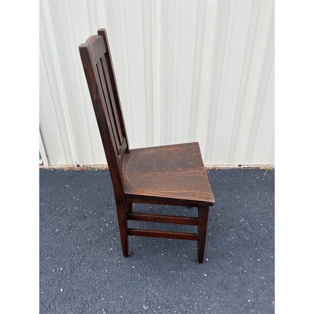 Brown Early 20th C. Stickley Bros. Arts & Crafts Quartersawn Oak Chair For Sale - Image 8 of 12