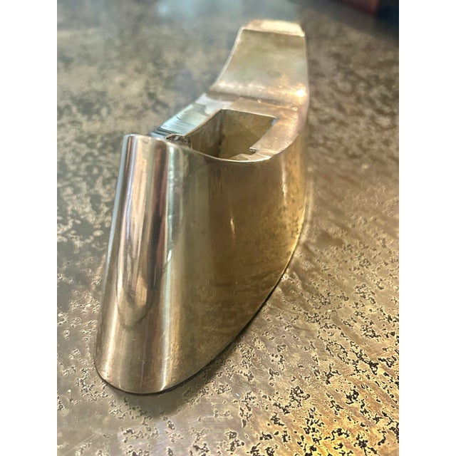 1970s Modernist Sculptural Solid Brass Tape Dispenser For Sale In New Orleans - Image 6 of 10