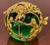 Glass Early 20th Century French Ormolu Monkey Motif Green Crystal Controlled Bubble Paperweight For Sale - Image 7 of 13