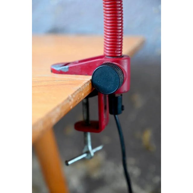 Metal Vintage Snake Desk Lamp in Red, 1970s For Sale - Image 7 of 12