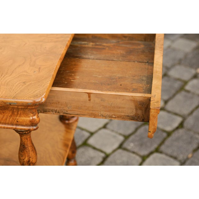 French Burled Walnut Three-Tiered Trolley with Butterfly Veneer, circa 1870 For Sale - Image 10 of 12