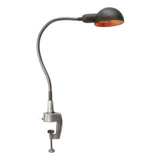 Vintage Industrial Belgian Metal Machinist Table Light For Sale