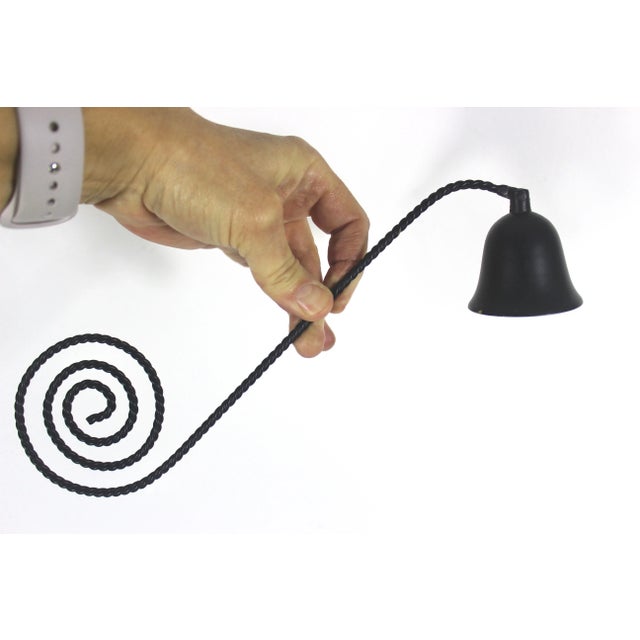 Metal Vintage Black Candle Snuffer, Twisted Scroll Handle, Spanish Revival For Sale - Image 7 of 7