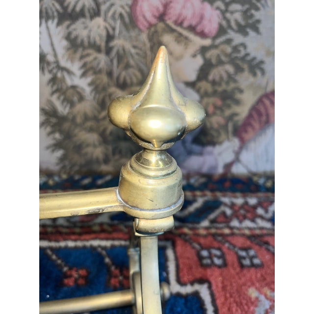 Vintage Mid 20th Century Solid Brass Andirons - a Pair For Sale - Image 9 of 9