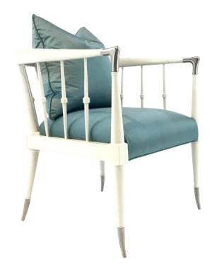 Modern Caracole Blue Silk Finesse Chair
