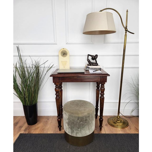 Very charming and elegant Italian small antique console table or desk writing table with stylish carved legs in solid...