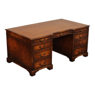 Early 21st Century Executive Pedestal Writing Desk Attributed to Theodore Alexander For Sale
