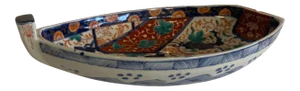 Japanese Imari Porcelain Boat Form Serving Dish
