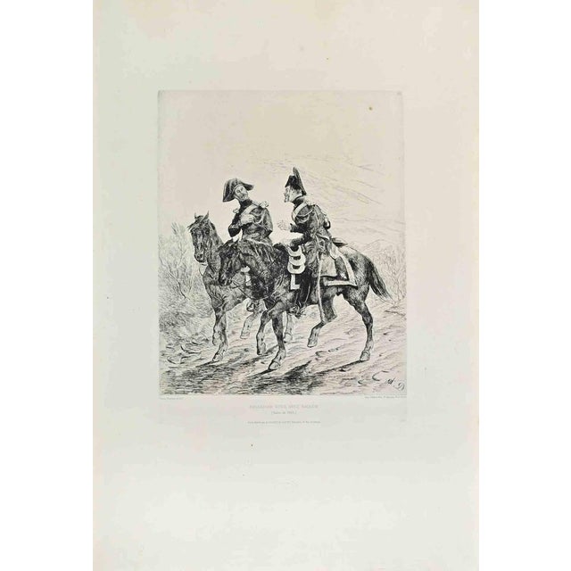 Brigadier Vous Avez Raison is a black and white etching realized by Henry-Louis Dupray (1841-1909) in 1870s. Titled in the...