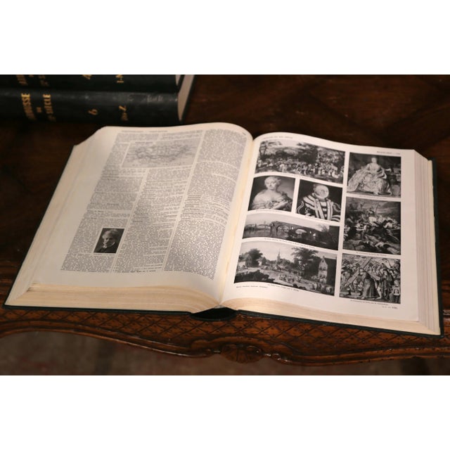Set of Six French Art Deco Leather Bound Larousse Books 1929 For Sale - Image 11 of 12