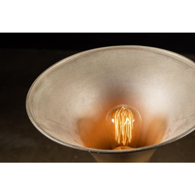 Art Deco Vintage Art Deco Brass Torchiere Floor Lamp With Inverted Pyramidal Shade For Sale - Image 3 of 7