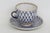 Traditional Lomonosov Demitasse Cobalt Net Blue Bone China Tea Cup and Saucer Set 4652b For Sale - Image 3 of 14