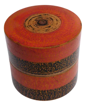 Handpainted Wooden Lacquerware Spice Box, 1950s