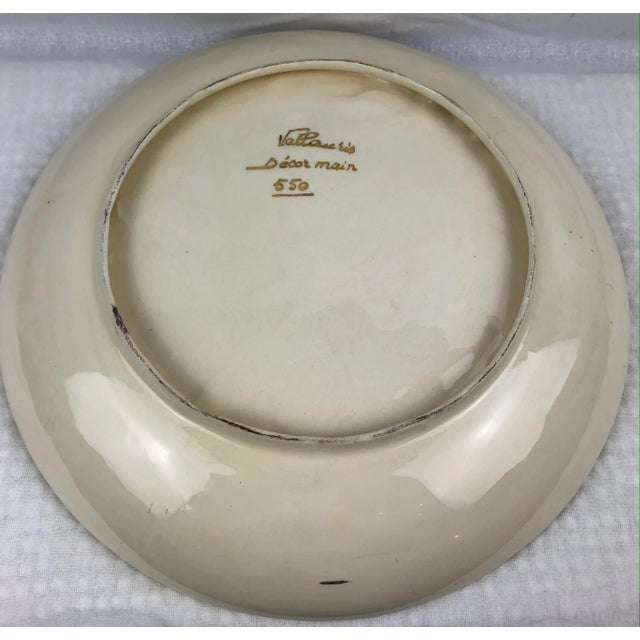Vallauris Vintage French Majolica Floral Platter From Vallauris For Sale - Image 4 of 7