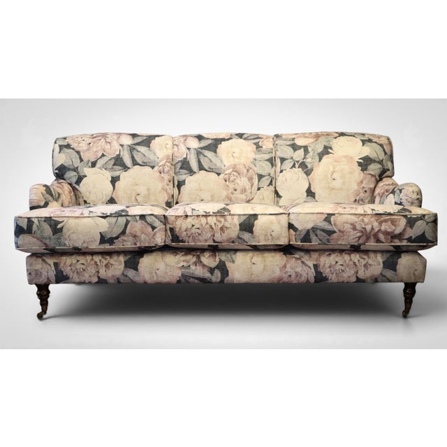 Vintage Three-Seater Sofa in Floral Velvet, 2010s For Sale - Image 4 of 18