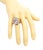 This gorgeous diamond ring is crafted from 14k yellow gold featuring a wide flat top with 4 strips decorated with a total...