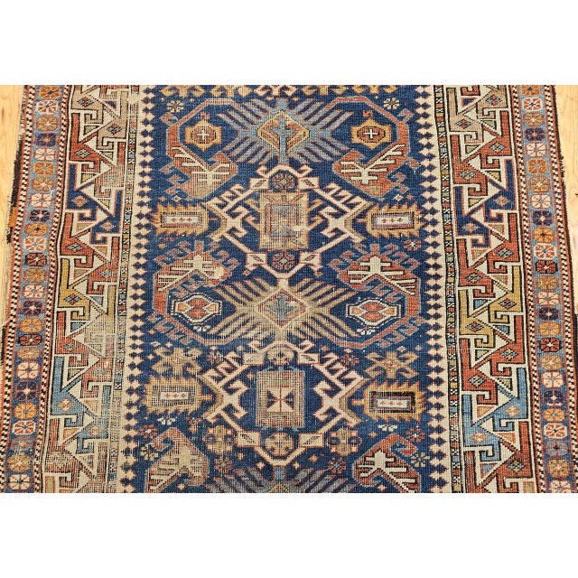 Antique Caucasian Shirvan Area Rug, Handwoven Wool, Allover Geometric Pattern, 1890s, 4' x 6' For Sale - Image 12 of 18