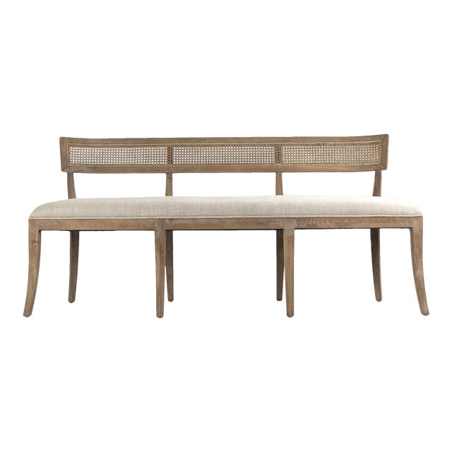 Selborne Cane Back Bench in Cream For Sale