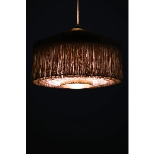 Ceiling Lamp in Brass and Silk Fringes by Hans-Agne Jakobsson, 1950s For Sale - Image 4 of 7