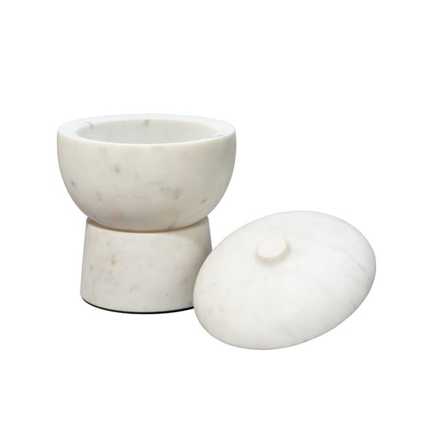 Jamie Young Bennett Marble Medium Storage Bowl w/ Lid For Sale - Image 9 of 9