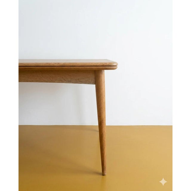 Mid-Century Modern Vintage Danish Oak Rectangular Table with Extensions, 1960s For Sale - Image 3 of 5