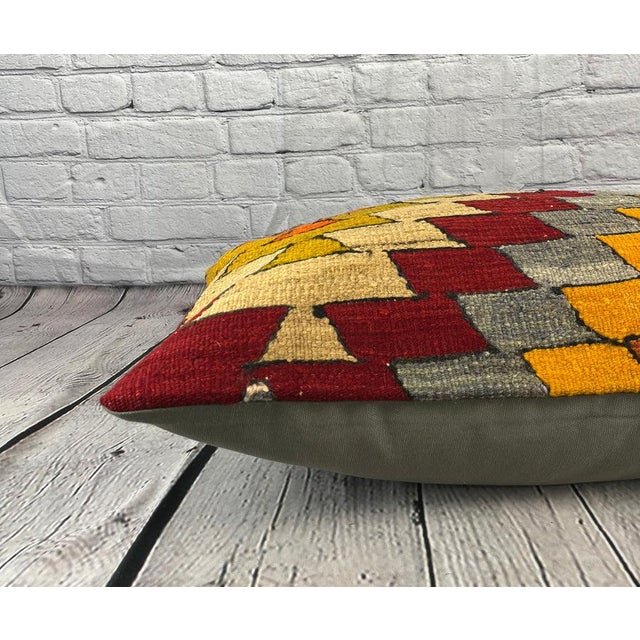16 x 24 Kilim Pillow Turkish Cushion Orchard Oasis Pillow Cushion Cover For Sale - Image 4 of 4