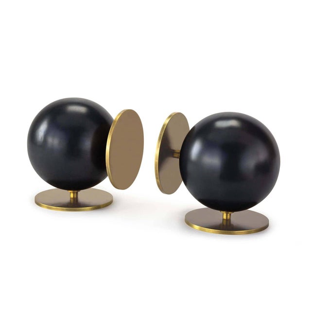 Metal Regina Andrew Grant Steel Bookends, Black - A Pair For Sale - Image 7 of 7