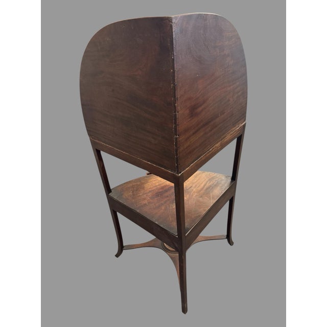 Antique Mahogany Corner Washstand Wash Stand Basin Cabinet W/ Drawer Shelf For Sale - Image 4 of 7