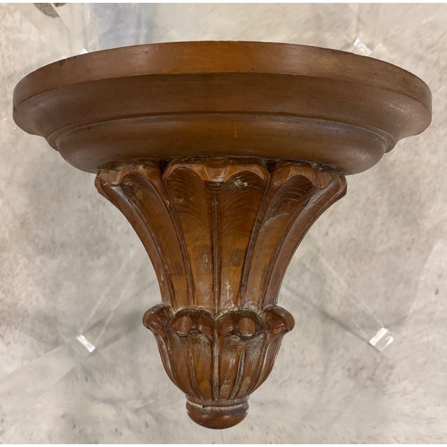 Large Scale Vintage Italian Hand-Carved Wooden Wall Shelf / Wall Bracket For Sale - Image 4 of 12