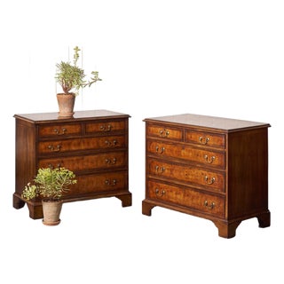 Rare Matched Pair 19th Century Oyster Cut Beside Chests For Sale