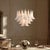 2020s Aloadecor 24'' Wide Vintage Mid-Century Modern Chandelier 4-Light 4-Tier White Art Glass Pendant With Antique Bronze Finish For Sale - Image 5 of 9