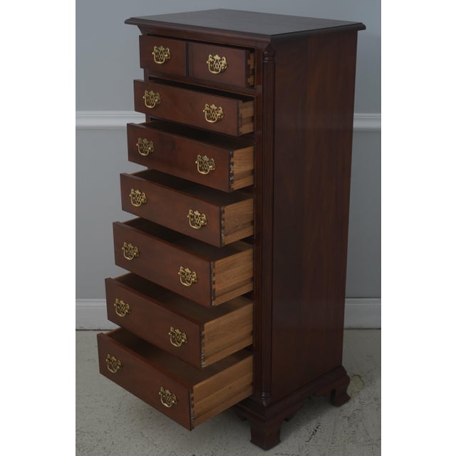 Chippendale Stickley Chippendale Style Mahogany Lingerie Chest For Sale - Image 3 of 16