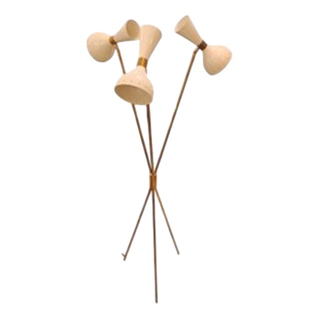 White Diabolo Tripod Spotlight Lamp from Stilnovo, 1970s For Sale