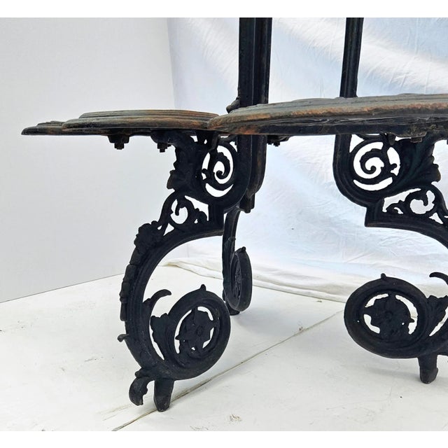 Antique Victorian-Style Cast Iron Tiered Garden Plant Stand For Sale - Image 9 of 11