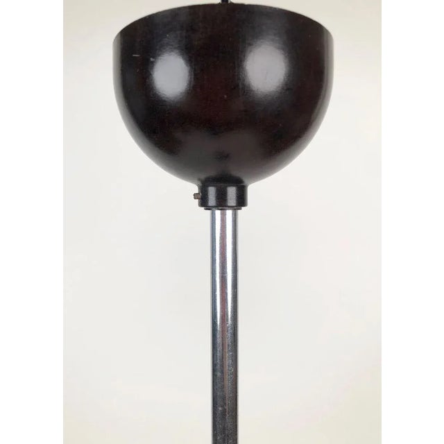 Pendant Light with Round Opaline Glass Shade and Bakelite Elements, 1930s For Sale - Image 4 of 8