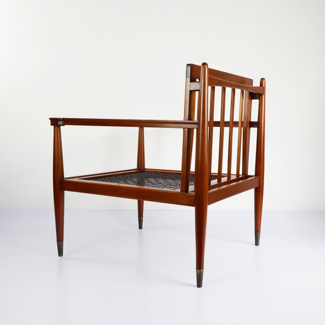 Mid-Century Modern 1950s Vintage Armchair Frame Attributed to Charles Allen - a Pair For Sale - Image 3 of 6