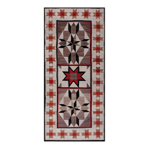 Great Gray Field With White Border Geometric Design Antique American Navajo Rug