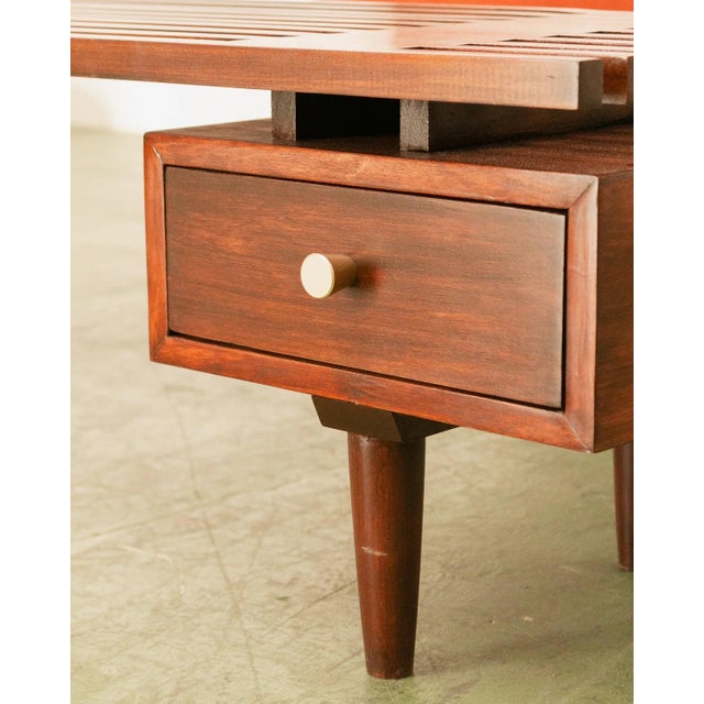 Victoria Slat Coffee Table With Drawer For Sale - Image 4 of 11